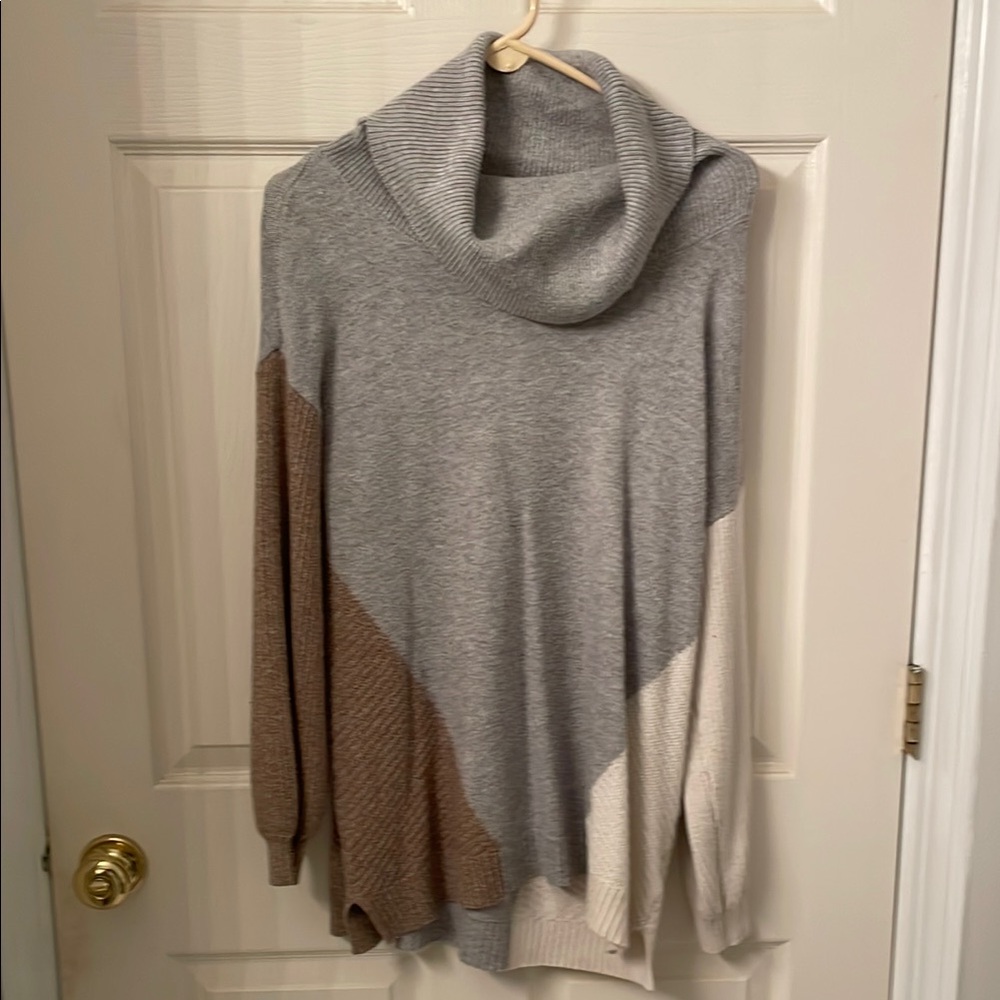 Colorblock Turtleneck Sweater